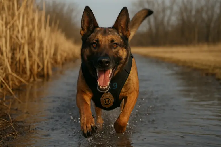 Protection dog training with handler